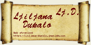 Ljiljana Dupalo vizit kartica